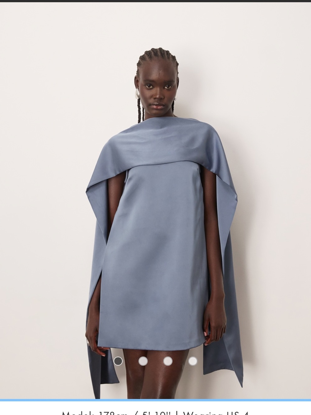 ASOS Slate Blue Cape-Detail Mini Dress